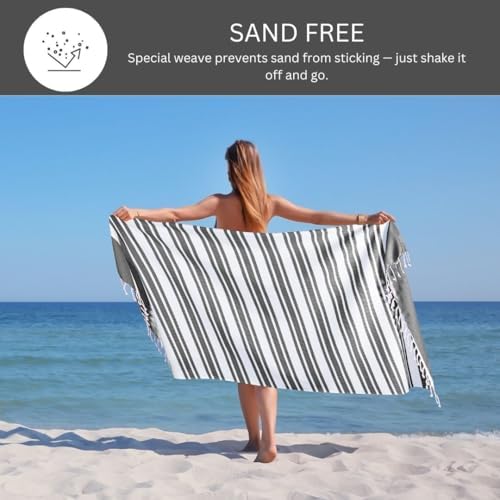 Set of 2 Turkish Peshtemal Towels - 40x70 Inch Grey