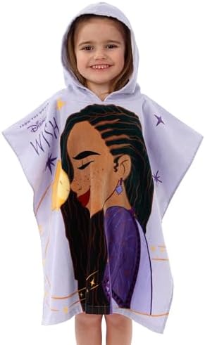 Disney Wish Towel Poncho Girls Hooded Beach Towel One Size Purple