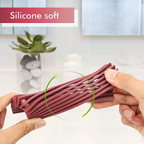 Cielobra 2PCS Red Silicone Soap Dish with Drain