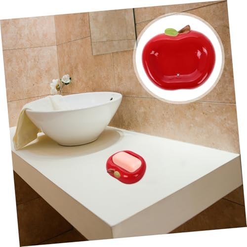 Zerodeko Apple Shaped Ceramic Soap Holder with Drainage 1