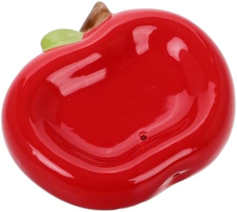 PRETYZOOM Apple Shaped Ceramic Soap Dish with Drainage Hole