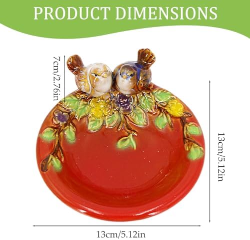 Ceramic Soap Dish with 2 Birds and Flower Design