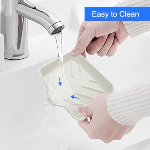 Metopets Sponge Holder with Drain Spout Silicone Tray for Kitchen and Bathroom