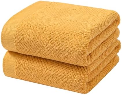 Sense Gnosis Yellow Striped Bath Towels Set of 2