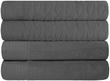 Superior Turkish Cotton Jacquard 4-Piece Bath Towel Set 1