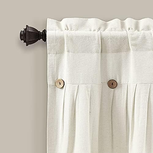 Lush Decor Linen Button Valance 52x18 Off White 1