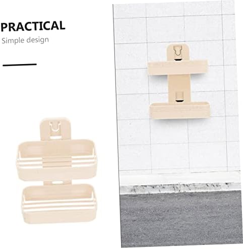 WOONEKY Wall Adhesive Double Layer Soap Holder