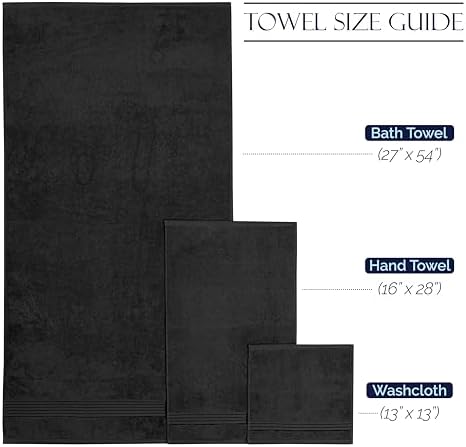 Elegant Comfort Premium Cotton Towel Set Black