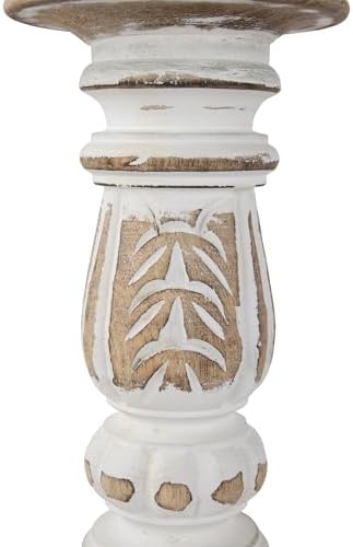 Northlight 3-Piece Brushed White Wooden Candleholder Set