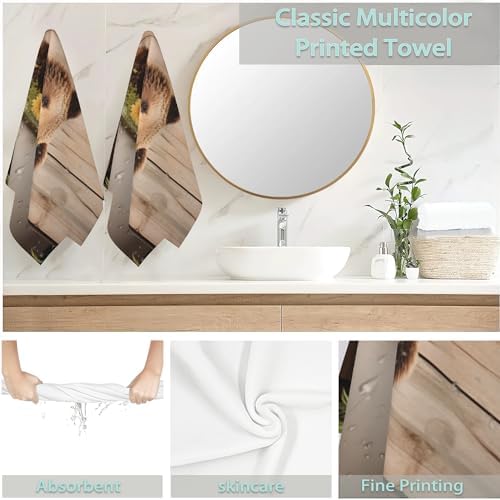 CXULIN 2 Pack Funny Bear Hand Towel Set