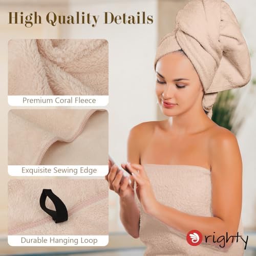 Orighty Microfiber Bath Towel Set - 4 Pack Soft Absorbent Quick Drying Brown