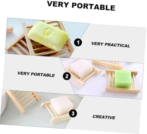 6Pcs Wooden Soap Holder Tray for Kitchen and Bathroom