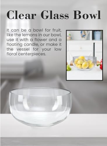 Serene Spaces Living Clear Glass Bowl 6 x 3