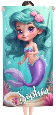 Personalized Beach Towels with Custom Name for Kids and Adults
