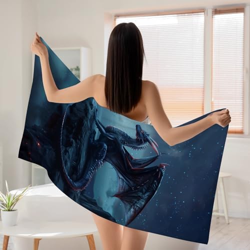 WZOMT Microfiber Dragon Beach Towel - 32x52 Inch