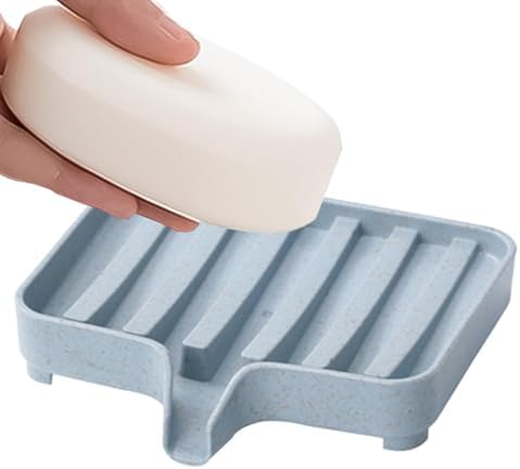 Durable Soap Holder with Drainage and Striped Design