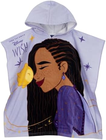 Disney Wish Towel Poncho Girls Hooded Beach Towel One Size Purple