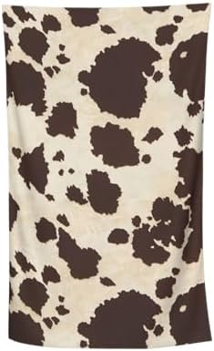 VOOHDDY Retro Cow Print Microfiber Beach Towel