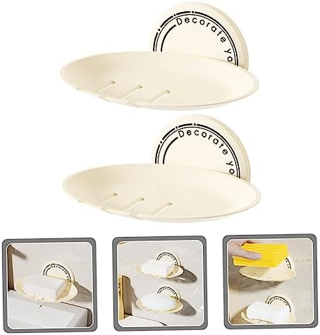 2pcs Wall Mounted Self Adhesive Soap Holder for Bathrooms