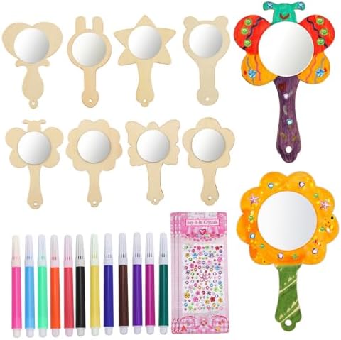 Veemoon Small Wooden Mirror Craft Kit