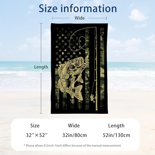 WZOMT Microfiber Camo Beach Towel 32x52 Inch