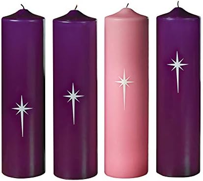 Will Baumer Pink Purple Advent Pillar Candles Set of 4