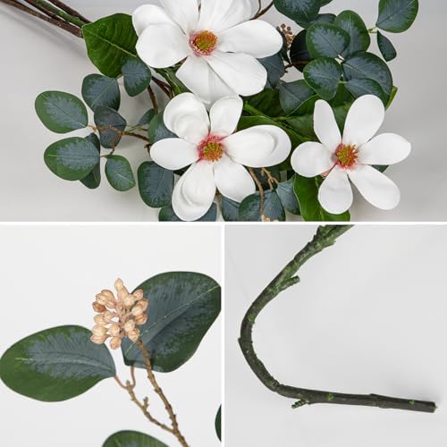 Briful 27in Artificial Eucalyptus Magnolia Greenery Bouquet 1