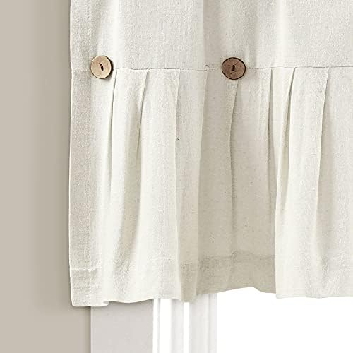 Lush Decor Linen Button Valance 52x18 Off White 1