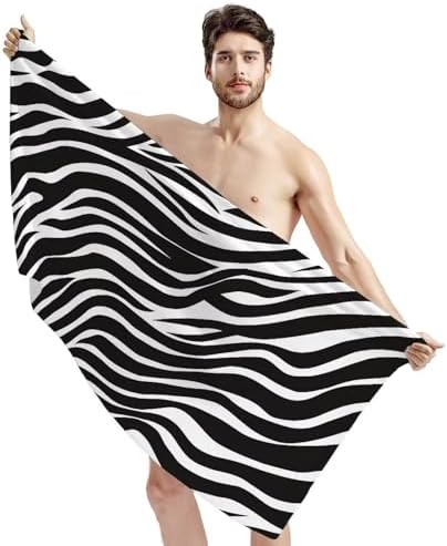 Glomenade Zebra Stripes Bath Towel Summer Quick Dry