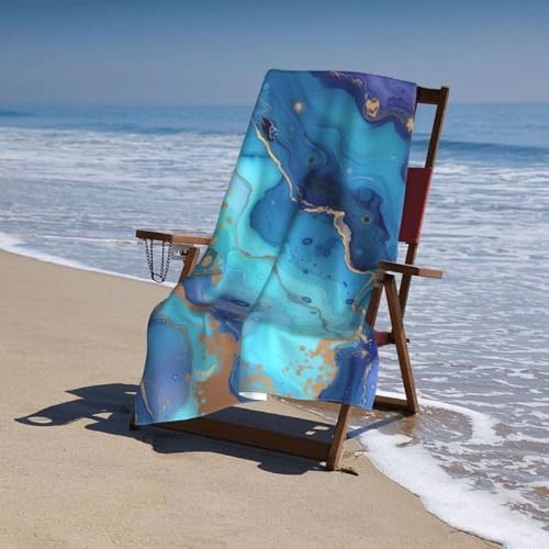 VANZEV Blue Marble Print Beach Towel 52x32