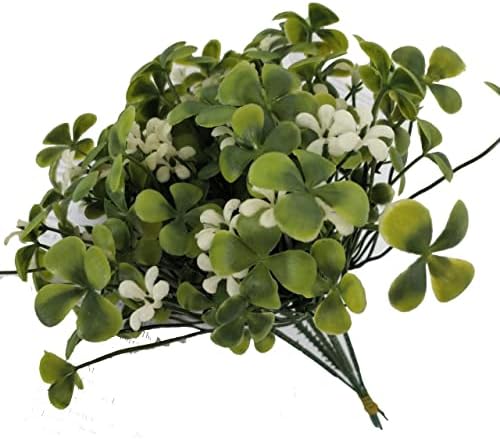 Alipher Artificial Clover Bushes 3PCS White Fake Greenery