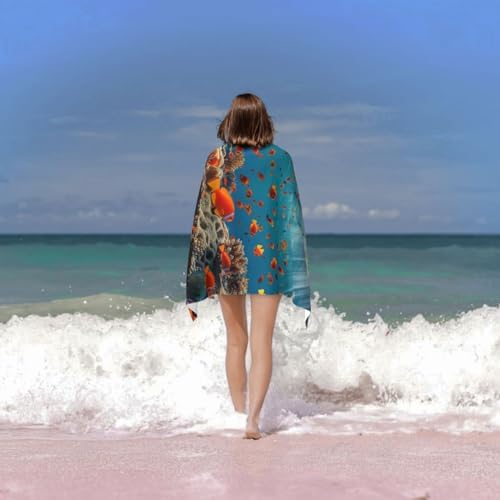 VANZEV Ocean Fish Beach Towel - 52x32 Microfiber Quick Dry