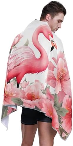 SUABO Pink Flamingo Bath Towel with Hanging Loops 1