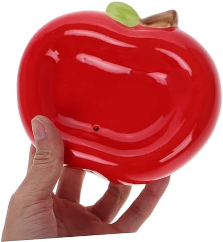 PRETYZOOM Apple Shaped Ceramic Soap Dish with Drainage Hole