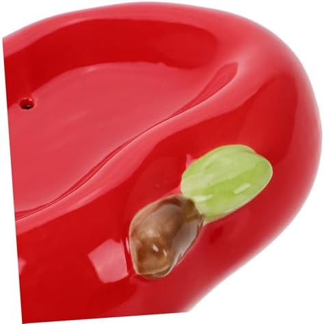 PRETYZOOM Apple Shaped Ceramic Soap Dish with Drainage and Drain Holes
