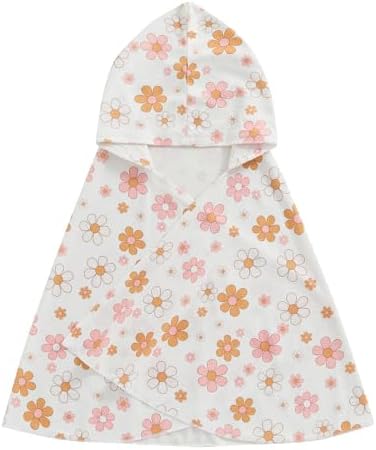 SAYOO Toddler Hooded Towel Floral Wrap for Girls 18-24M