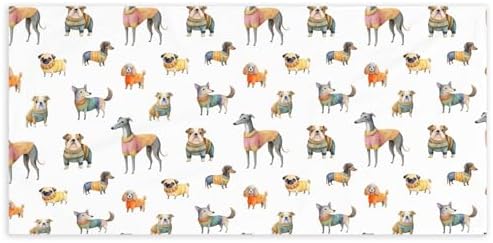 Cute Dog Beach Towel - Dachshund Poodle Microfiber 60x30 Inches