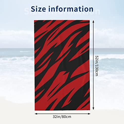 Tiger Stripes Red and Black Beach Towels Oversized