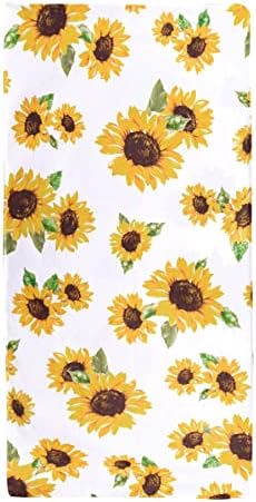 LIVILAN Sunflower Floral Beach Towel - Small Lightweight Microfiber 24x48
