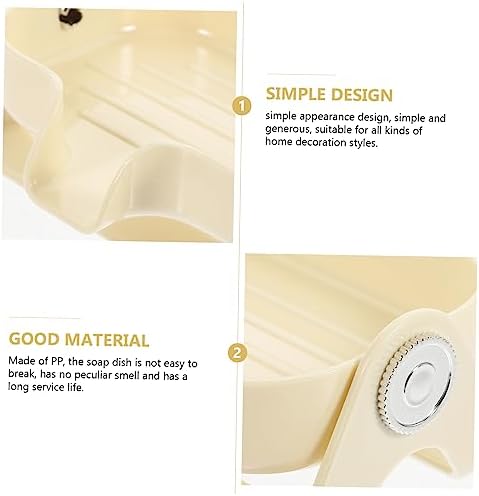 Self-Draining Plastic Soap Dish Holder for Kitchen and Bathroom