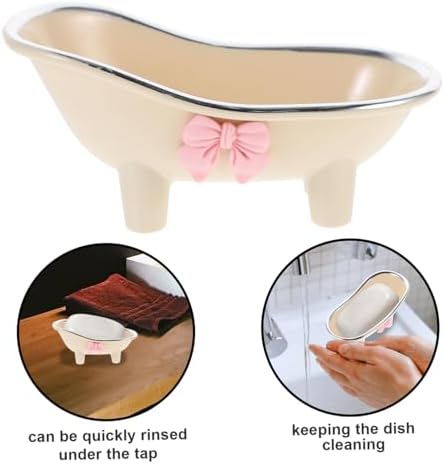 Bathtub Shaped Soap Dish Cute Design with Drain