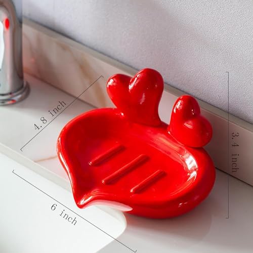 Gaolinci Heart-Shaped Soap Holder Ceramic Dish