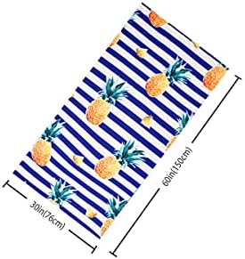 LIVILAN Oversized Striped Pineapple Beach Towel for Women and Girls