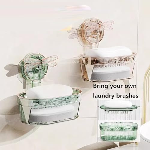 Dragonfly Suction Cup Soap Dish Holder for Shower and Sink