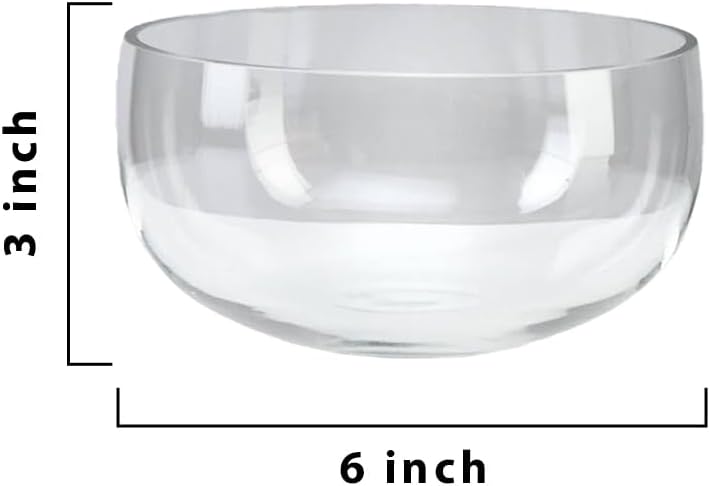 Serene Spaces Living Clear Glass Bowl 6 x 3