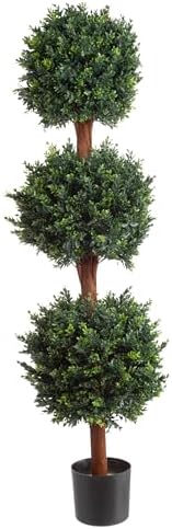 Pure Garden Artificial Tree - 5FT Faux Hedyotis Topiary Ball Plant