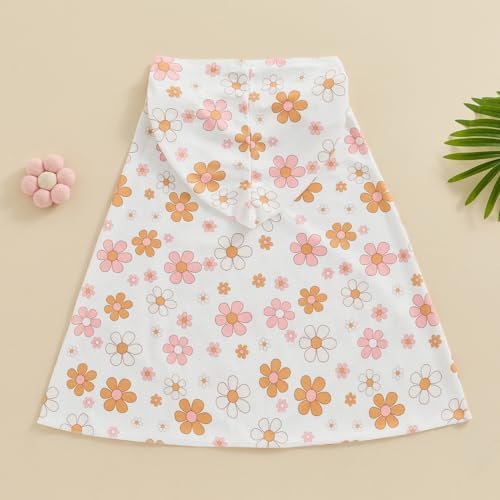 SAYOO Toddler Hooded Towel Floral Wrap for Girls 18-24M