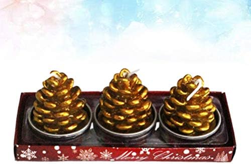 Amosfun 3 Pcs Christmas Candles Decorative Ornaments