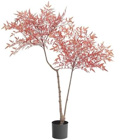140cm Artificial Red Nandina Tree for Home Office Decor