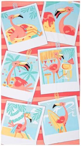 Safdie Oversized Beach Towel with Flamingo Design